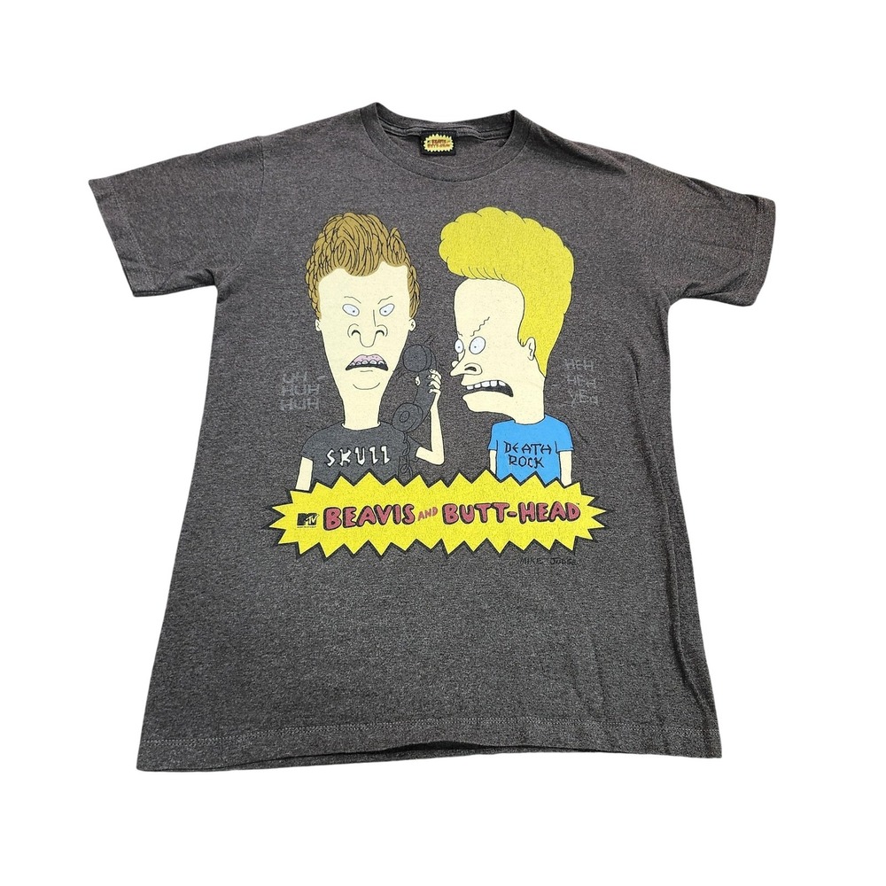 MTV T-SHIRT MENS S BEAVIS AND BUTT-HEAD GRAY GRAPHIC EUC